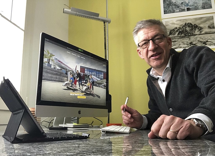Verkehrshaus-Direktor Martin Bütikofer findet: «Zu Hause kann ich gut arbeiten, aber ich vermisse meine Verkehrshaus-Crew und die leuchtenden Augen der Besucherinnen und Besucher.»