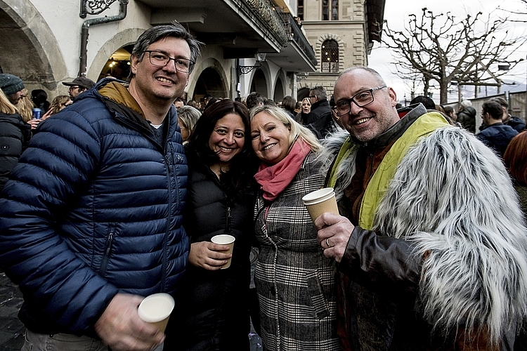 Von links: Für Alfredo und Loreta Lepori, mit Sandra Mauro und Dani Küng, war es ein perfekter Start in die Vorfasnacht.