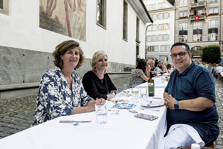 Natürlich war das Abendessen auf der Reussbrücke auch für sie einmalig: Eva und Markus Amsler.