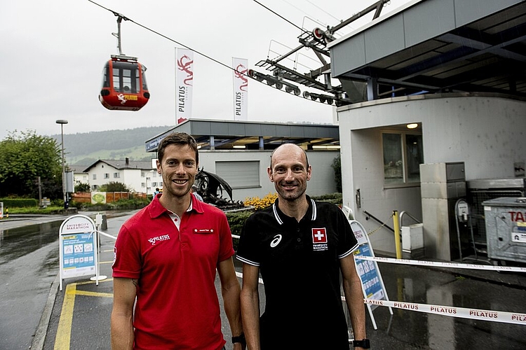 Marco Thali, Pilatus-Bahnen AG und Beat Schorno (links), Verein Swiss City Marathon, freuen sich jetzt schon auf die 3. Version nächstes Jahr.