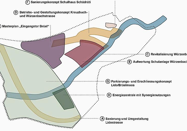 Ein erster Teilerfolg für die Bevölkerung im Würzenbach: Ein Konzept zeigt auf, wo das Quartier aufgewertet werden soll.Grafik: Stadt Luzern