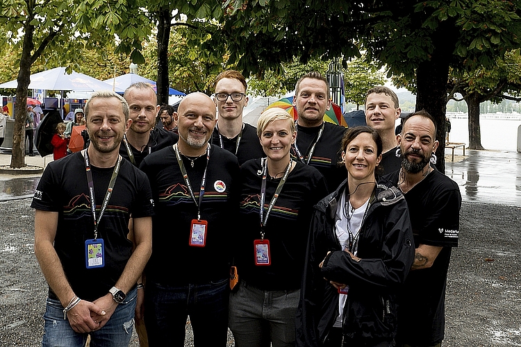 Vorstand und OK Pride Zentralschweiz (von links): Stefan Buholzer, Marcus Teichmann, Christian Sprenger, Lukas Imark, Vanessa Kiener, Jan Hofmann, Ursina Schmid, David Chevallier und Nico Gasparini.