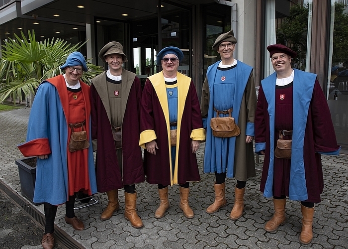 Der Zunftrat der Zunft zu Safran: (v.l.) Franz Furrer, Adrian Krummenacher, Reto Schriber, Martin Dudle-Ammann und Marc Renggli.