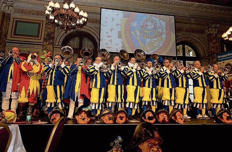 Noggeler-Matinee 2023 im Hotel Schweizerhof in Luzern. Seit der Gründung der Noggeler-Guuggenmusig Luzern, 1971, findet der Gönneranlass statt.