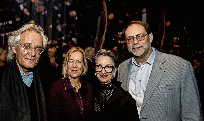 V. l.: Peter Klemm, Barbara Zimmermann, Kathleen McNurney und Guido Zimmermann. Barbara und Guido sind stolz, dass aus ihrer Musical Factory eine Schülerin als junge Gloria Estefan auftritt.
