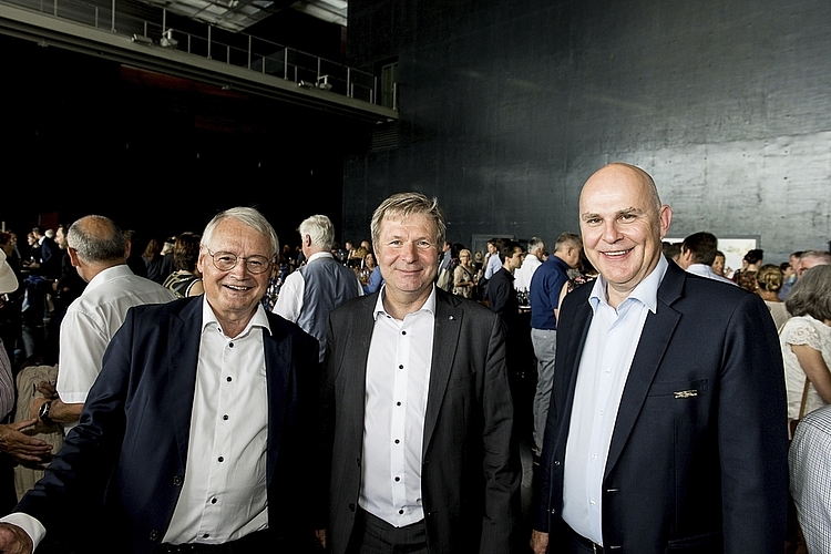 Von links: Urs W. Studer, Ehrenpräsident BML und ehemaliger Stadtpräsident Luzern, Regierungsrat Marcel Schwerzmann und Urs Studer, Präsident BML.