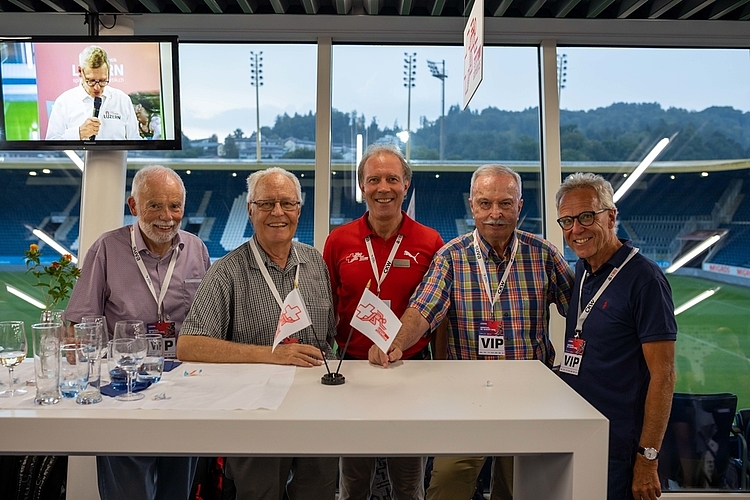 Sie sprachen hier gar vom wichtigsten Anlass für CH-Athlet:innen: (v. l.) Hans Pfäffli, Dario Kuster, Peter Bohnenblust, Geschäftsführer Swiss Athletics, Martin Zaugg und Samuel Wittwer.