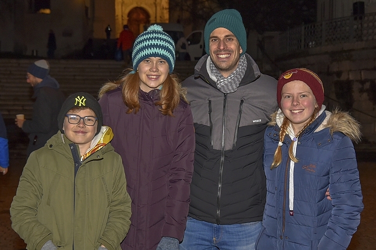 «Uns hat die Geschichte vom Wolf, vom Fuchs und vom Bären am besten gefallen», meinten (v. l.) Lovis Bissig, Chiara Engelberger, Nils Thalmann und Luna Bissig.