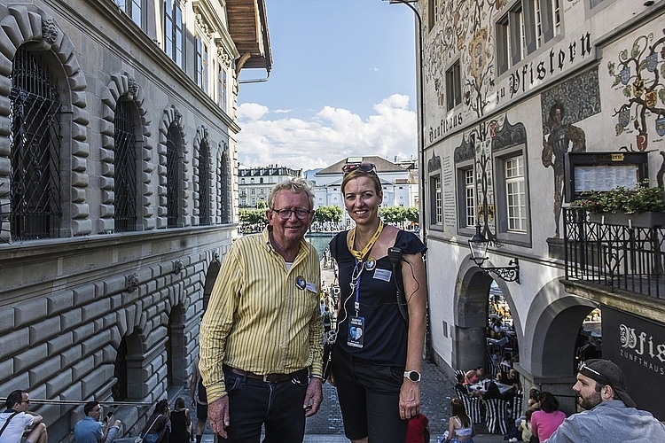 Stiftungsratspräsident «Luzern hilft», Beat Däppeler, und OK-Präsidentin Nicole Reisinger.
