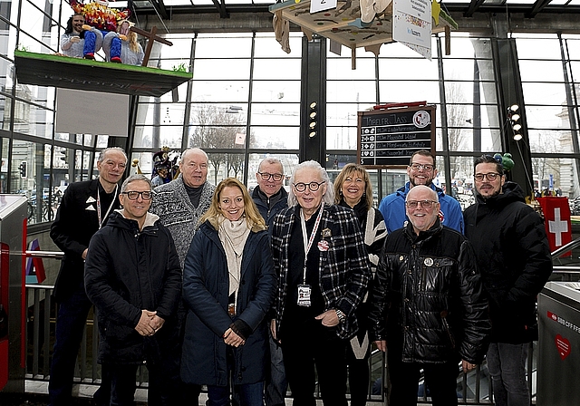 Der Vorstand der Bahnhof-Guuggete Lozärn von links: Röbi Leutw