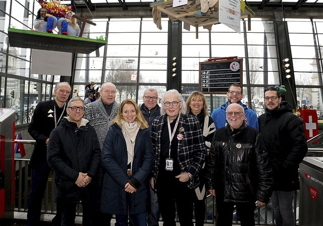 Der Vorstand der Bahnhof-Guuggete Lozärn von links: Röbi Leutw