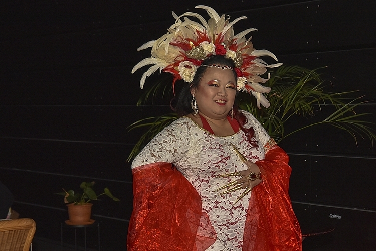 Liu Bohème überzeugte bereits vor ihrem Burlesque-Auftritt mit ihrem wunderschönen Outfit.