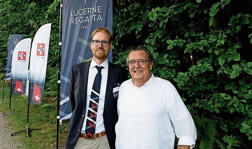 Roman (l.), im OK für die Finanzen der Regatta verantwortlich, und sein Vater Urs Ottiger. Der Junior ruderte als Leistungssportler im Achter. Beide rudern in der Freizeit immer noch.