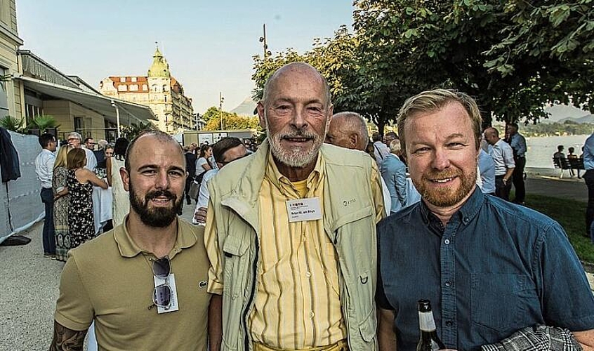 Von links: Michi Moos, Moos Licht AG, Peter M. am Rhyn und Christoph Aerni, Koprint AG.