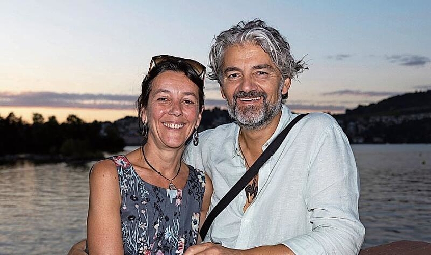 «Frisch verliebt»: Das Abendrot-Foto passt demzufolge bestens für Judith Meier und Giuseppe Duca, Stammgäste des Open-Air-Kinos.