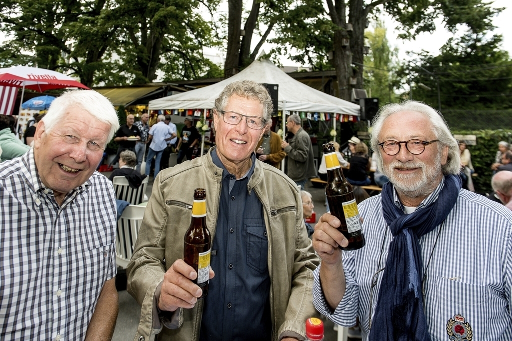 V. l.: Dieter Fingerlin, Kurt Danz und Alfred Gut. Alfred kennt die Band seit Kinder-Zeiten, als bei den Auftritten die Unterwäsche auf die Bühne flog.