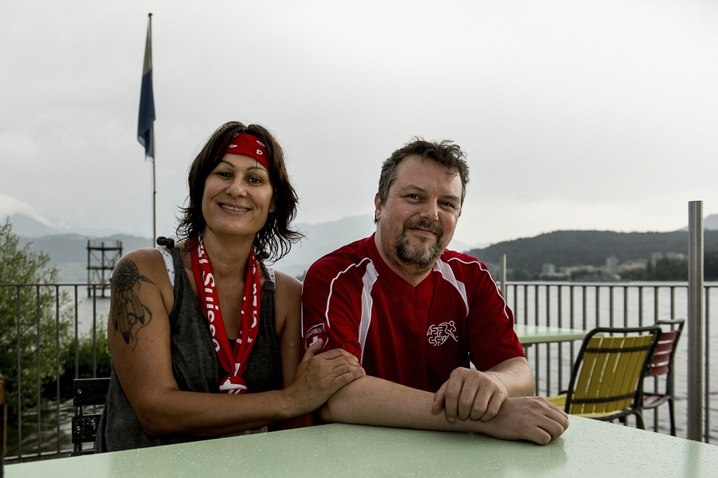 «Man darf endlich wieder einmal Luzerner Regenfussball sehen», meinten Pascale Schmid und Marcel Kaufmann am Sonntag im EM-Dörfli im Lido Luzern.