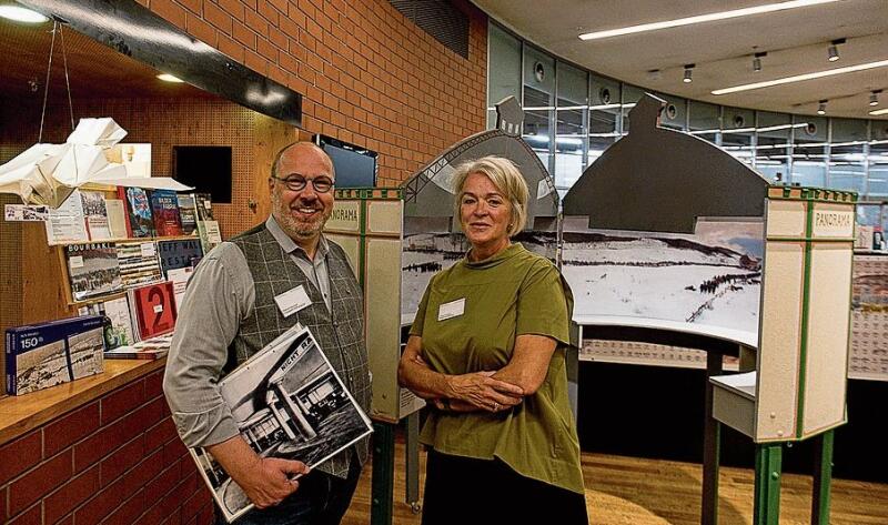 Patrick Deicher, Präsident Stiftung Bourbaki Panorama Luzern und Panorama-Experte, und Irène Cramm, Museumsleiterin Bourbaki Panorama.